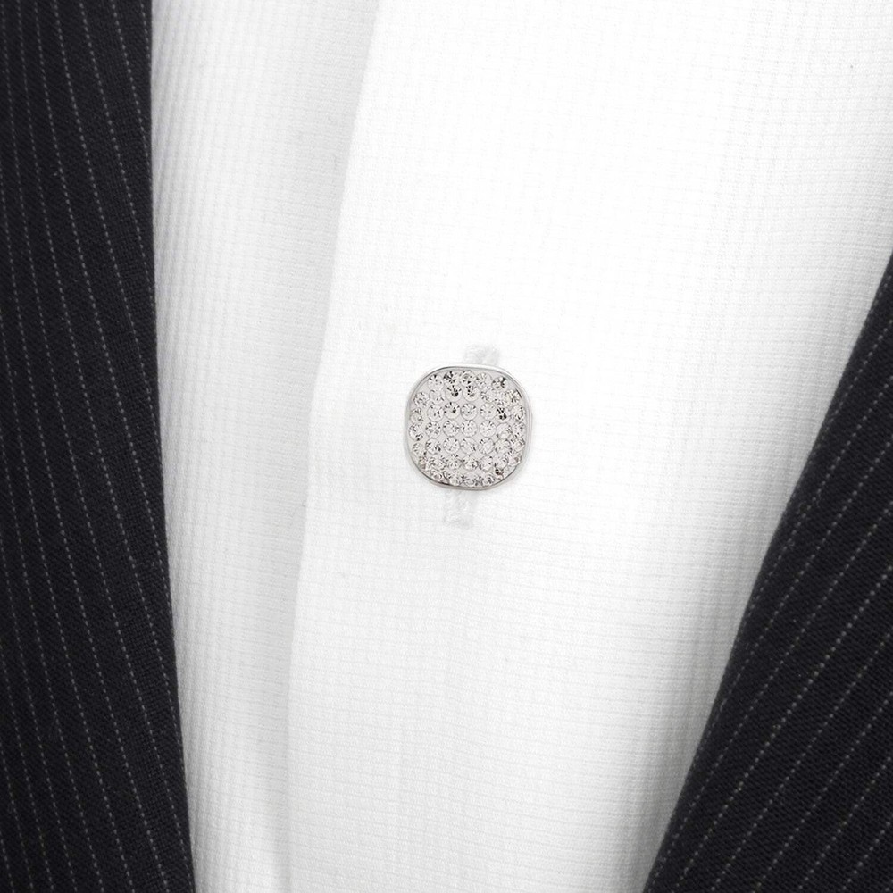 Stainless Steel White Pave Crystal 5-Studs