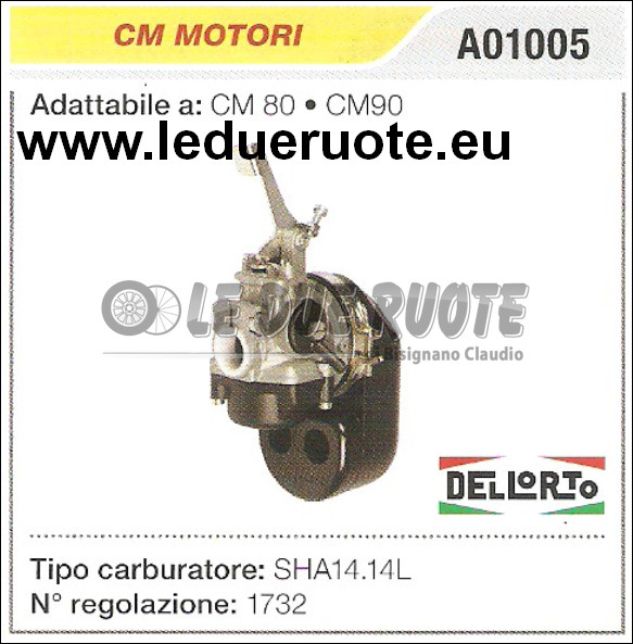 A01005 Carburetor With Float SHA14.14L For Engines 80 90 Dell'Orto
