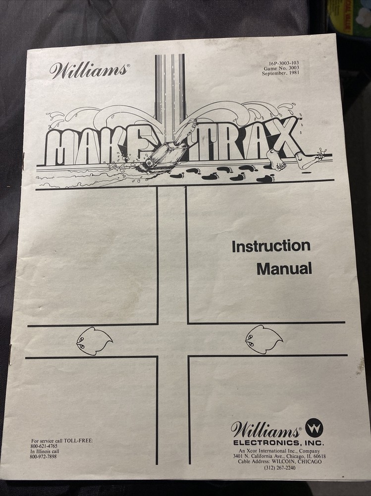 Make Tracks Video Arcade Game Manual, Williams
