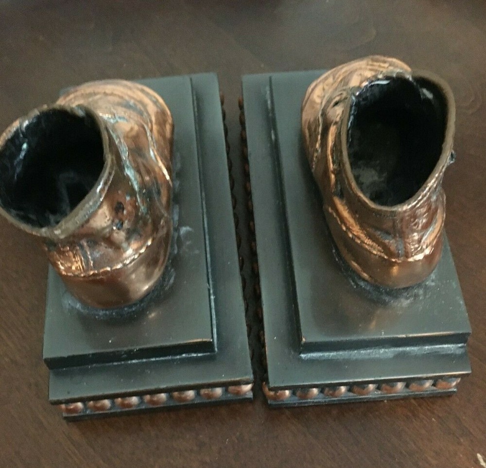 Bronze Baby Shoes Book Ends