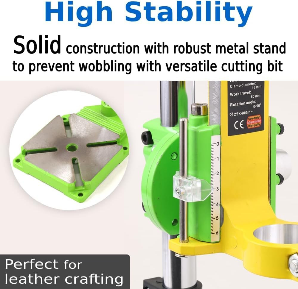Japard Drill Press Floor Stand for Hand Drill, Vertical Workbench, Adjustable