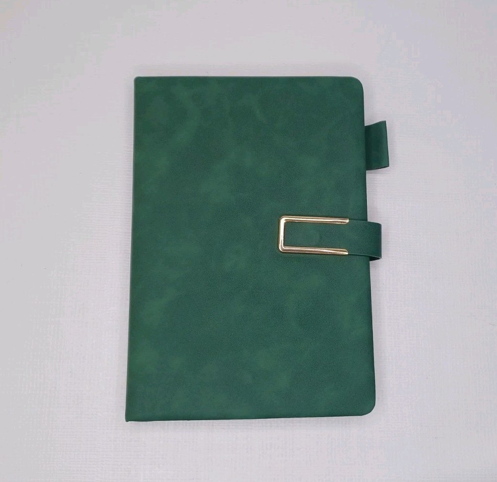 Lined Notebook Circle The Date Green Puffy Lined Journal Magnetic Closure