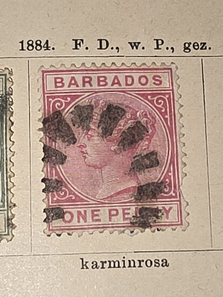 Foreign Barbados One Penny Stamp Used - #I366