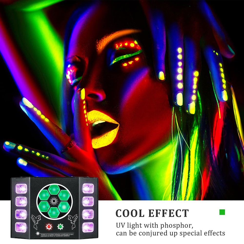 UV Dj Lights 100W Bee Eye Strobe Stage Lighting Disco Remote Control, Black