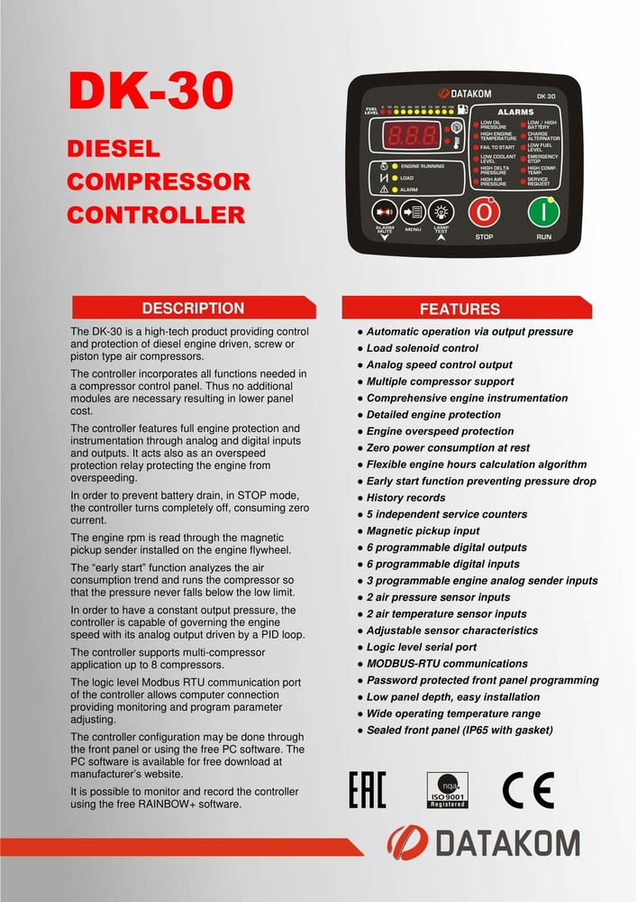 DATAKOM DK-30 Diesel Compressor Controller