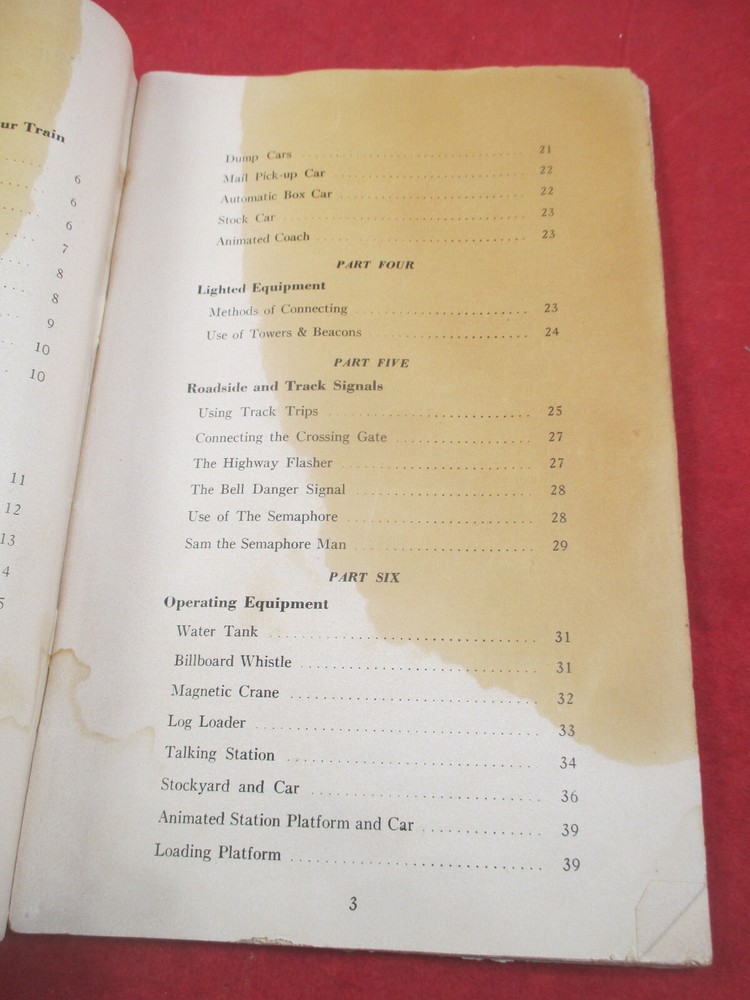 1954 GILBERT AMERICAN FLYER INSTRUCTION BOOK ORIGINAL
