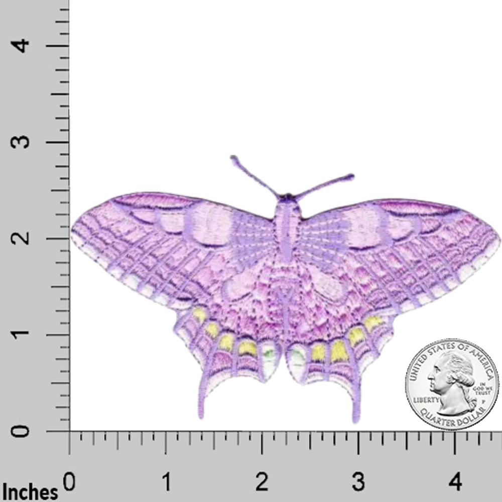 Pink Old World Swallowtail Butterfly (2-Pack) Iron On Patch - LARGE