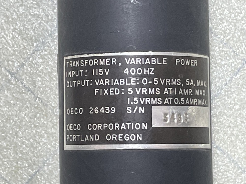 F-4 Phantom Cockpit Instrument Lighting Control (Variable Transformer)