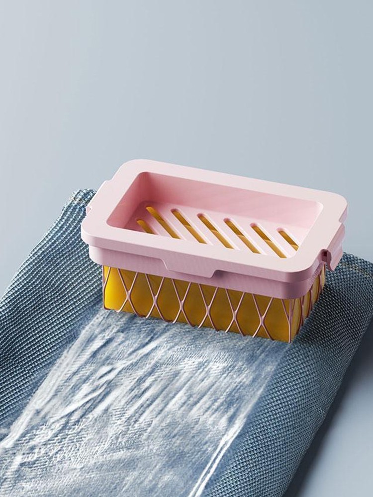 Mesh Soap Dish Quick Draining Plastic Soap Case Bathroom Organizer Blue Pink