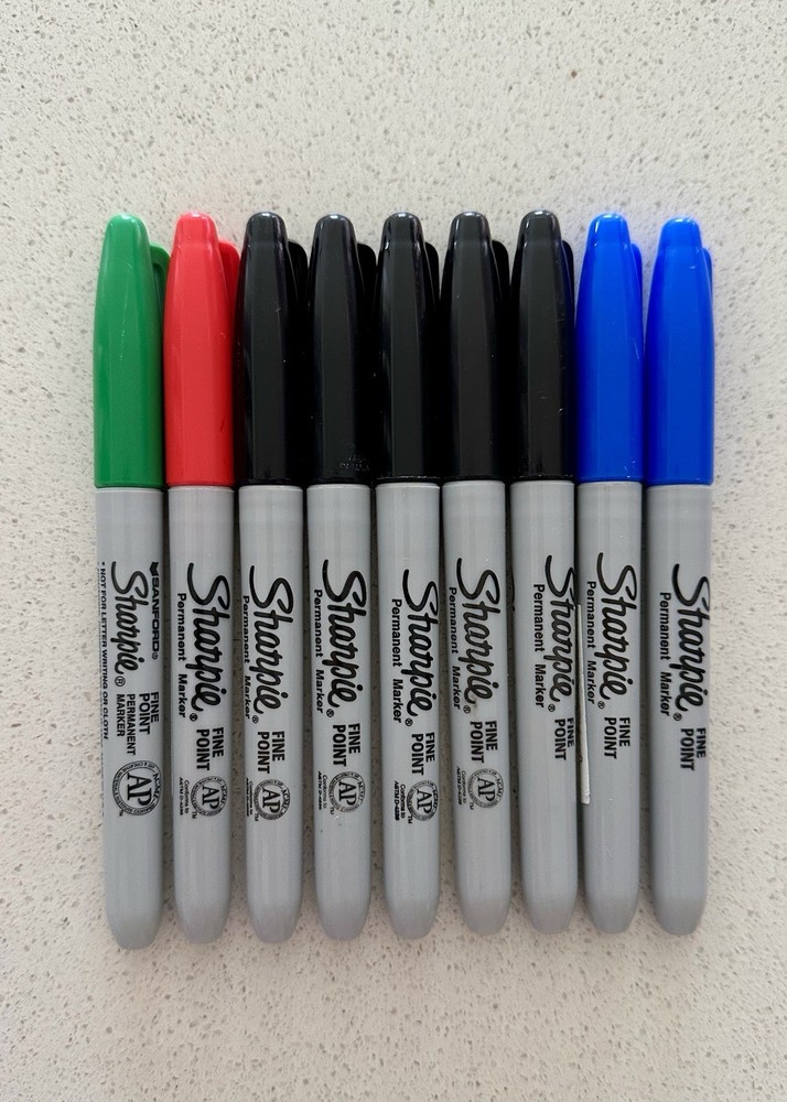 SHARPIE Permanent Markers, Fine Point, Assorted Colors, 9- Pack