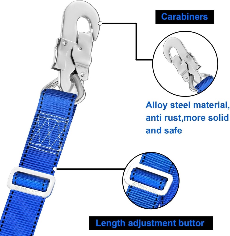 Trsmima Tree Climbing Safety Harness - 6 Feet, Strong Polyester Design