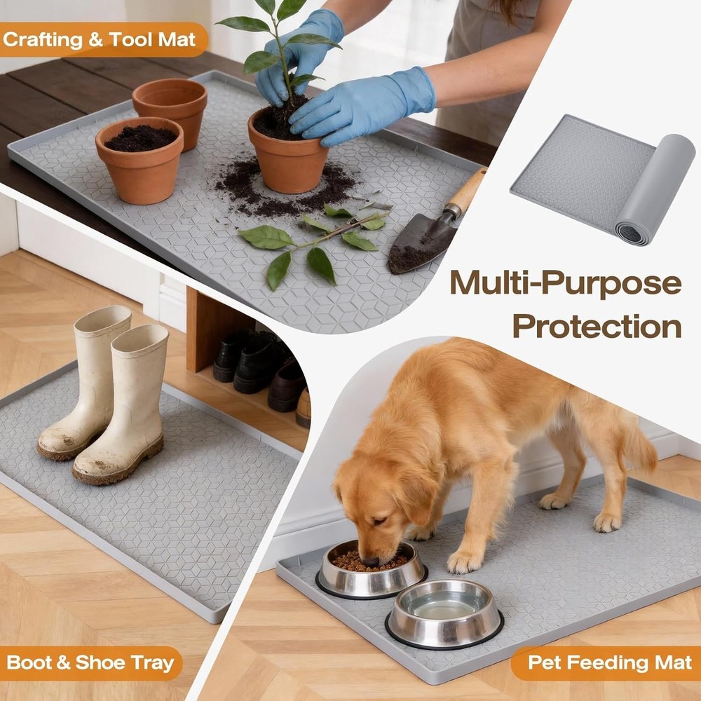 Silicone Waterproof Under Sink Mat 34" x 22", Drip Tray and Cabinet Liner for...