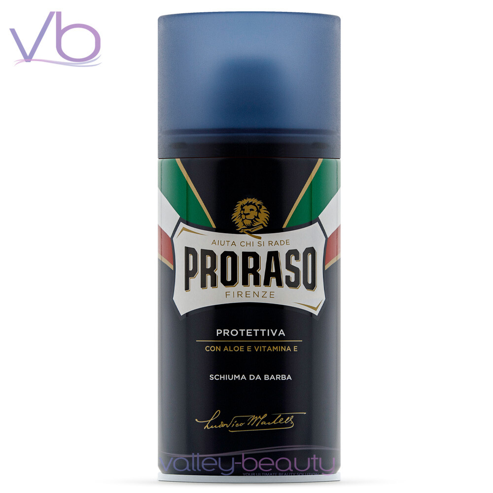 PRORASO (Blue, Shaving, Foam, Mousse, Aloe, Vitamin E, 300ml, HUGE, Barber Size)