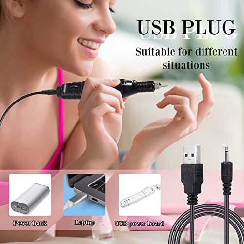Portable Electric Nail Drill Set with Nail Drill Bits and Sanding Bands