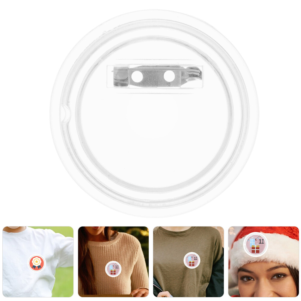 20pcs Photo Buttons Diy Badge Buttons Pin Making Materials Empty Acrylic