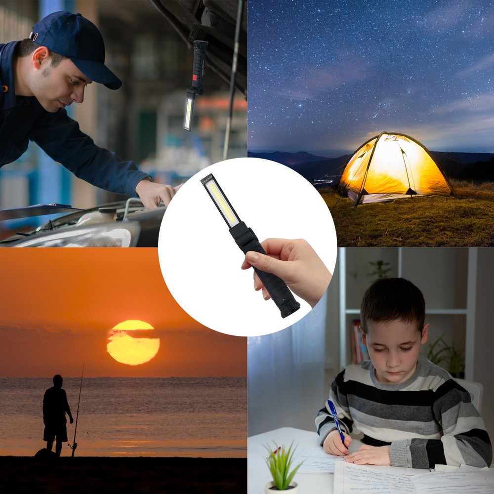 Rechargeable LED COB Work Light Mechanic Flashlight Lamp Magnetic Base Bright