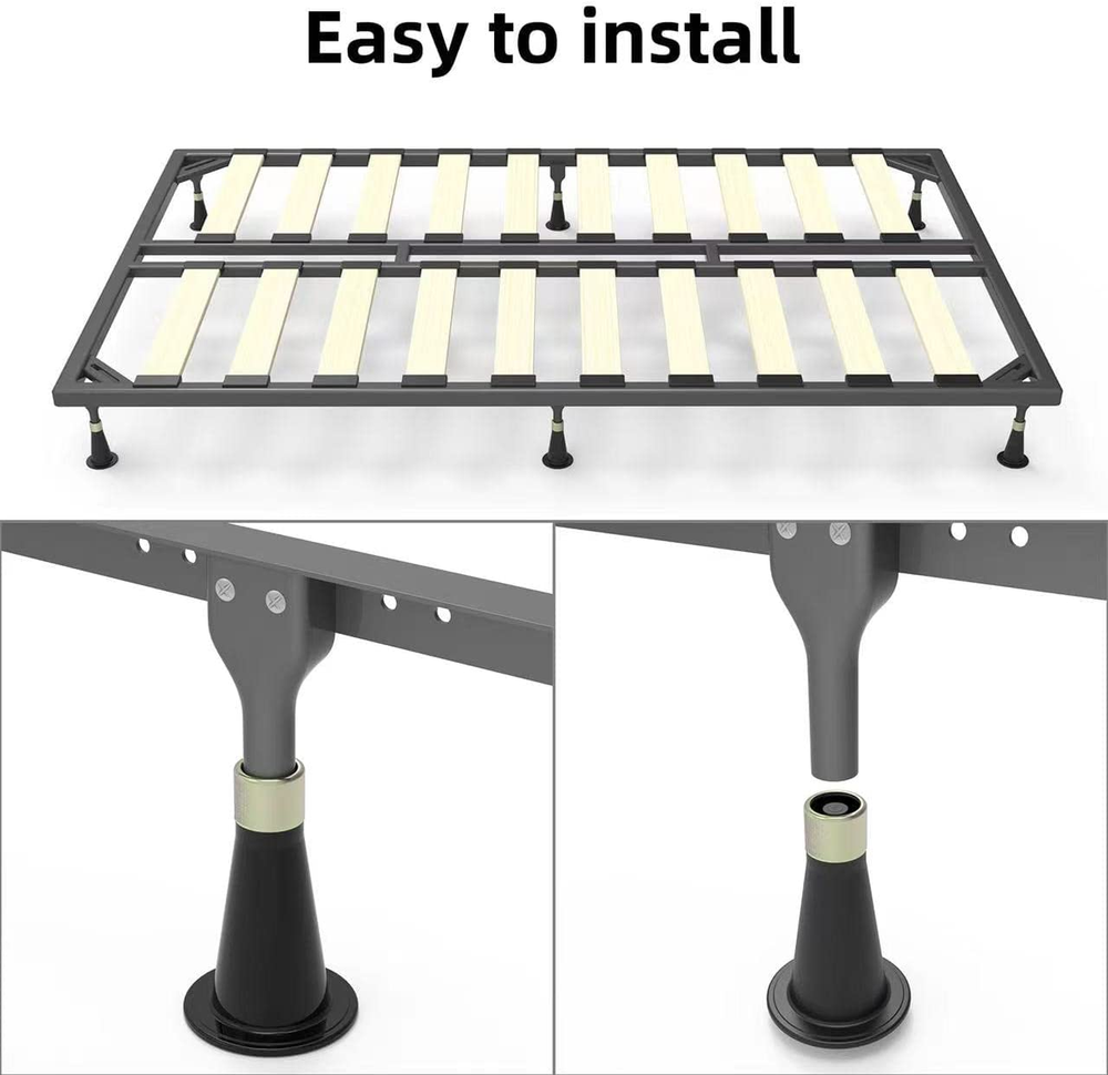 6Pcs Bed Frame Feet,Bed Frame Feet for Replace Wheels,Risers for Bed Frame,Preve