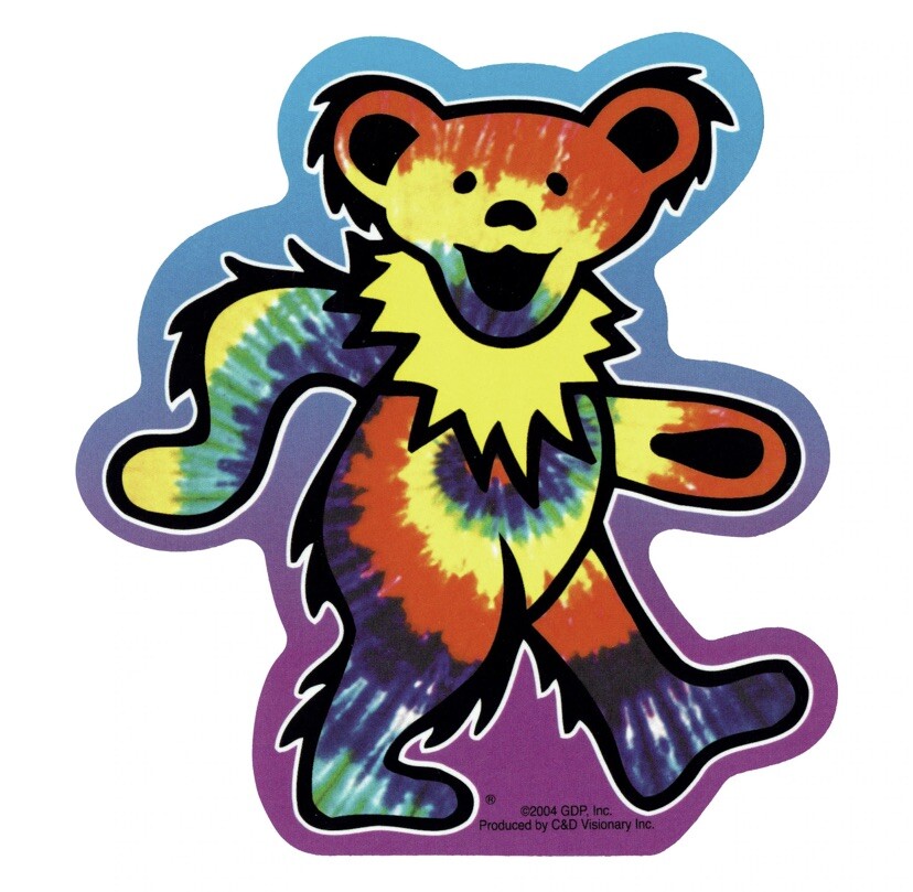 Grateful Dead Dancing Bears Sticker| Dancing Bear Tie Dye Sticker  Dancing Bears