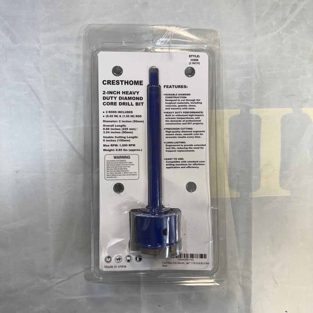 CRESTHOME 2 INCH HEAVY DUTY DIAMOND CORE DRILL BIT