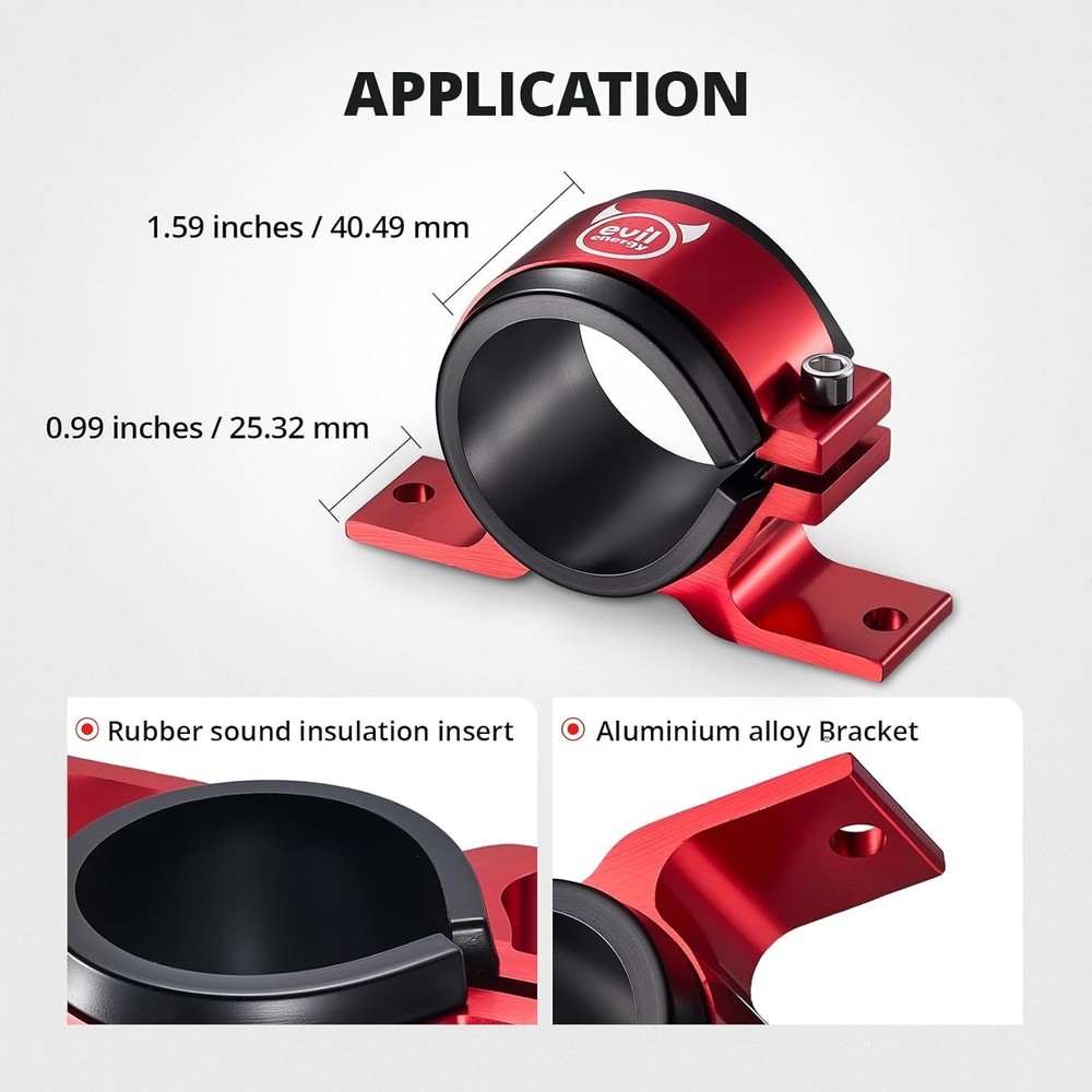 50mm Fuel Filter Mounting Bracket, Fuel Pump Clamp Holder Red
