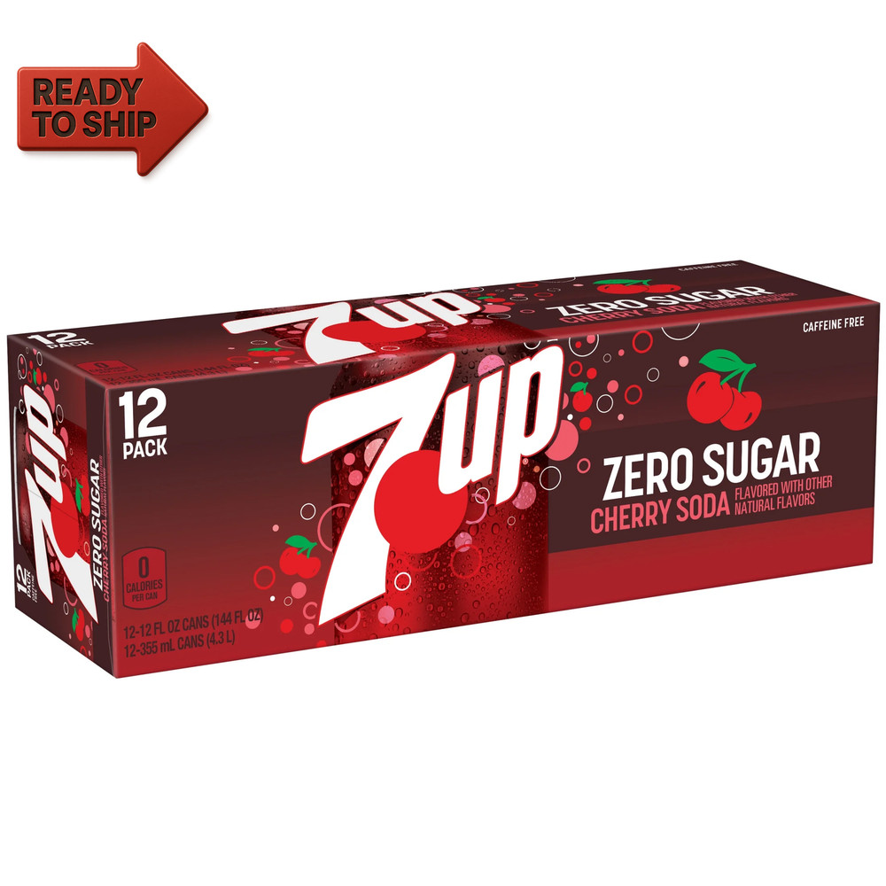 Caffeine Free Zero Sugar Cherry Soda Pop, 12 Fl Oz, 12 Pack Cans
