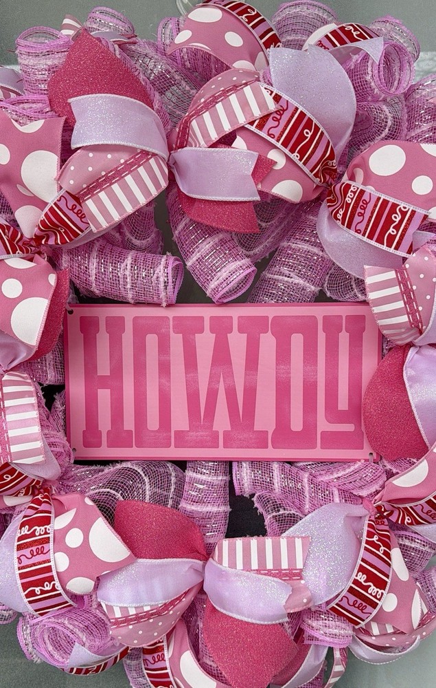 Pink Rodeo “Howdy” Wreath, 25” In Diameter