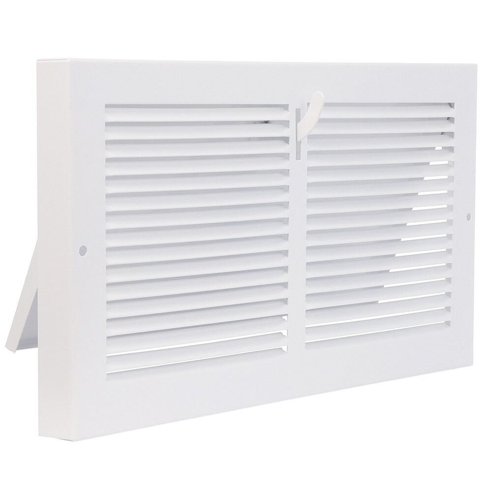 Imperial White Metal Baseboard Register - Plate Damper