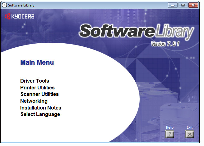 Kyocera Software Library Printer Driver, Driver Tool, Network/ Scanner Utilities