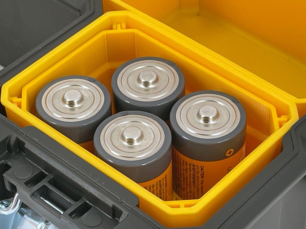 Dewalt Deep Pro Organizer Compatible AA AAA C D 9V Battery Insert Bin