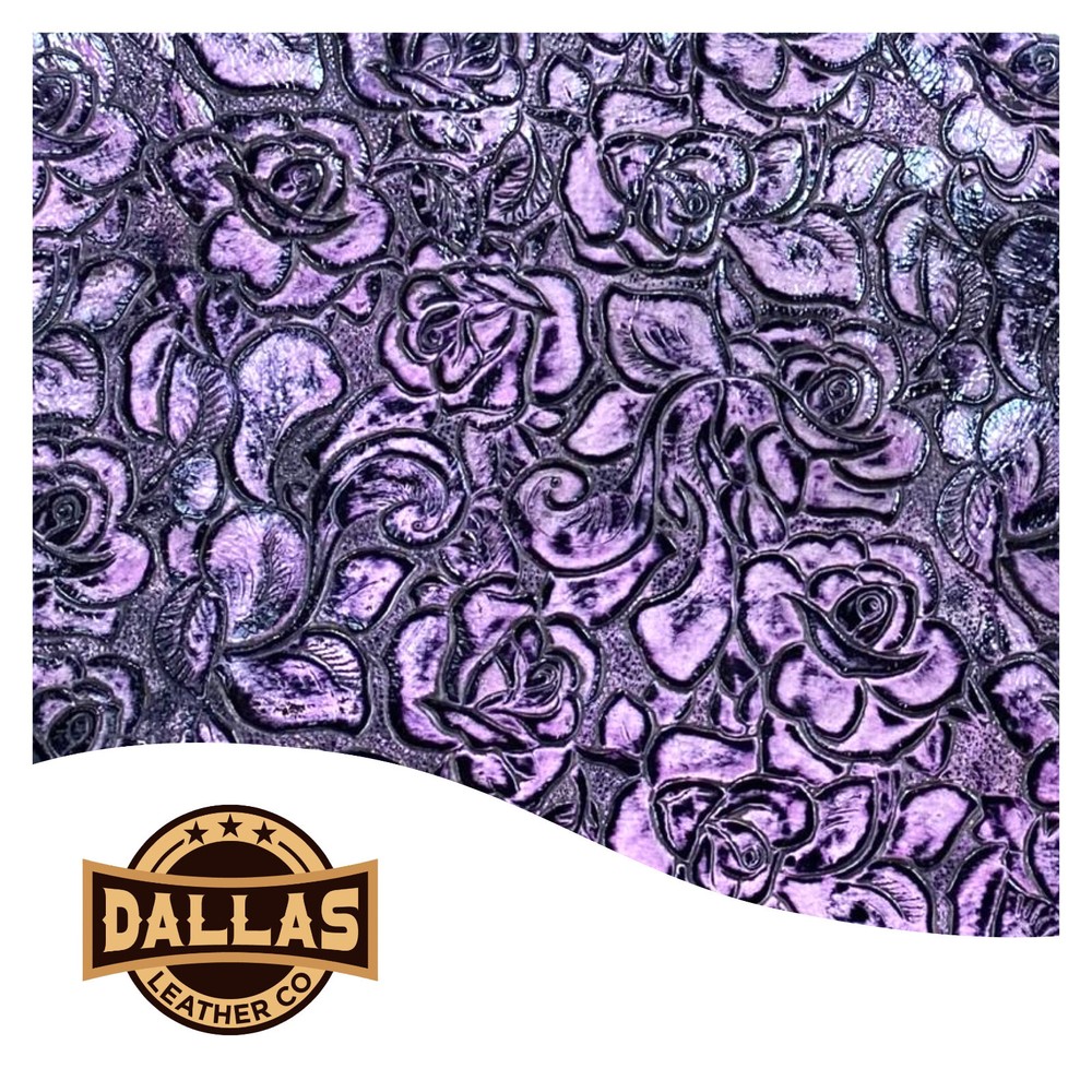 Embossed Leather Cuts | Roses Deep Purple | Pre-Cut Sheets Select Size | DLCo