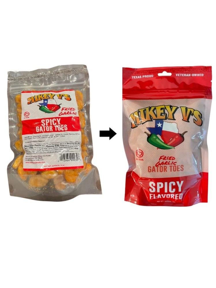 Spicy "Gator Toes", Deep Fried Garlic Snacks, 3.9oz.