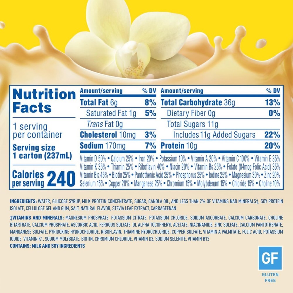 Carnation Breakfast Essentials Vanilla Meal Replacement Nutritional Drink 24 ...