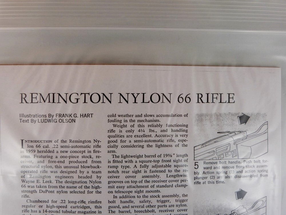 REMINGTON MODEL NYLON 66 RIFLE BREAK DOWN INSTRUCTION KIT a