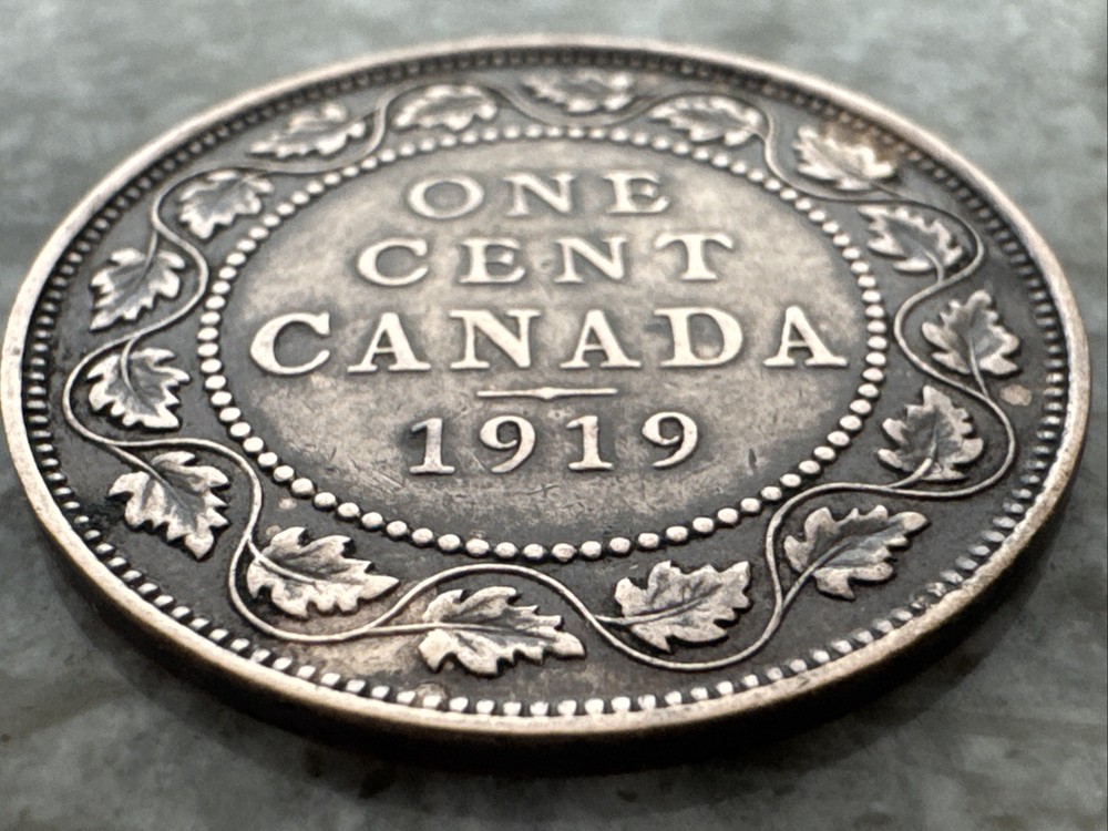 1919 CANADA ONE 1 CENT GEORGE V LARGE PENNY COIN