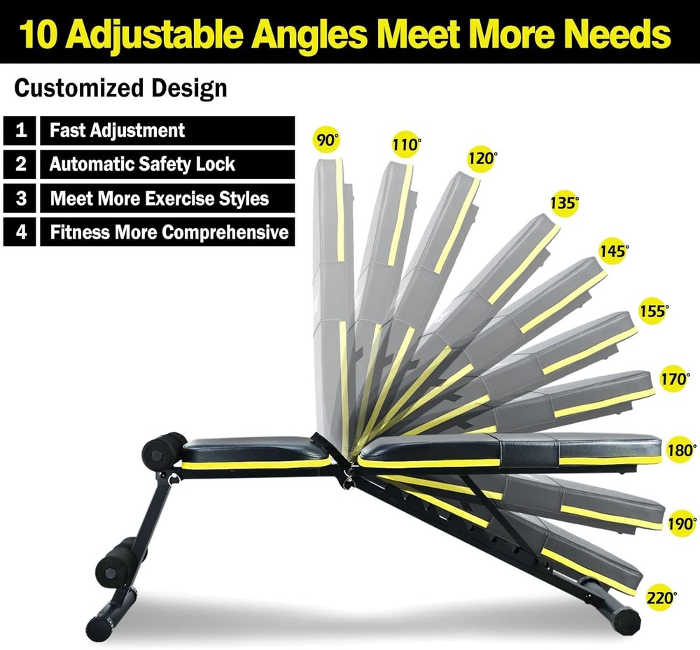 Adjustable Weight Bench, Foldable Workout Benches for Home Gym