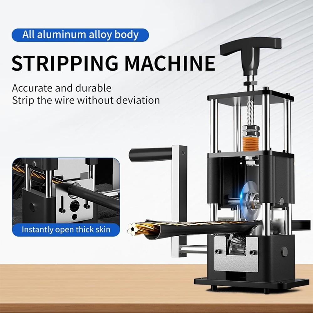 Copper Wire Stripping Machine, Adjustable 0.04” to 1”, Includes 2 Replaceable...