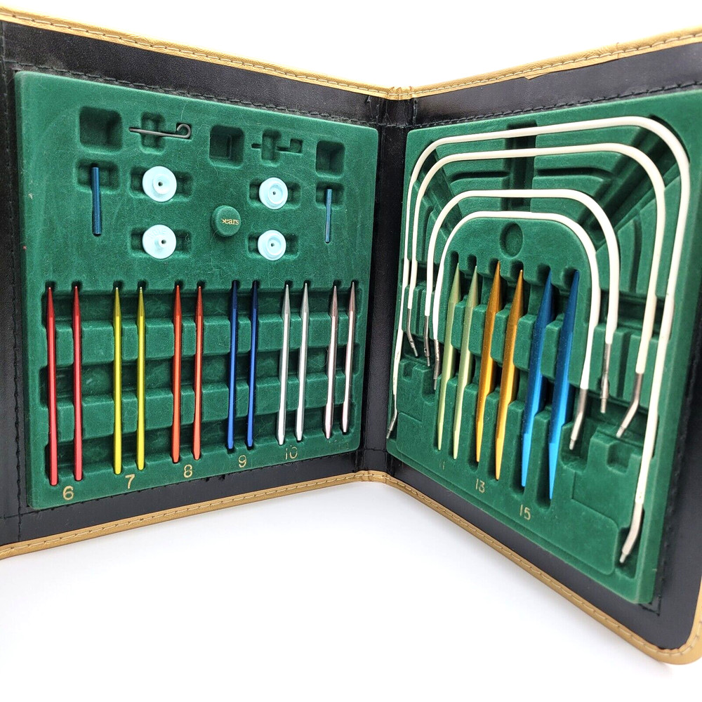 Vntg Sears Needlemaster Knitting Needle Kit Tri-Fold Case 1970's Pieces Missing