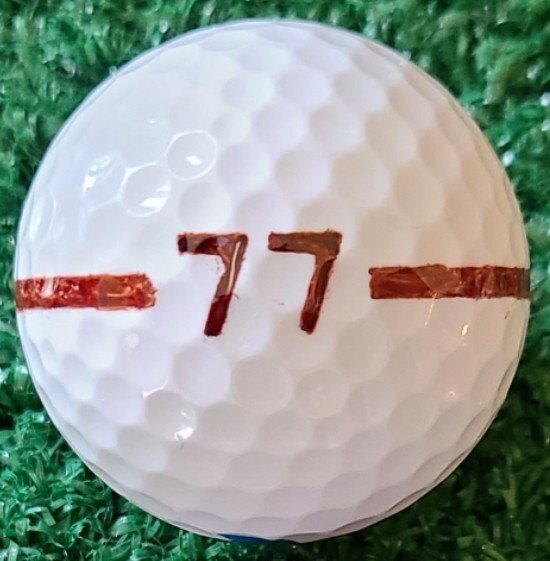 Personalized Golf Ball Stencil - Custom Initials between Alignment lines.
