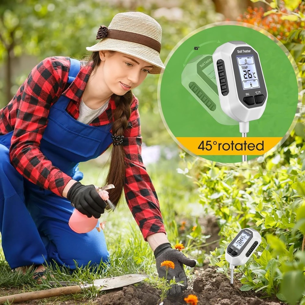 Digital Plant Soil Moisture & Temperature Meter with LCD Display - 4 Functions