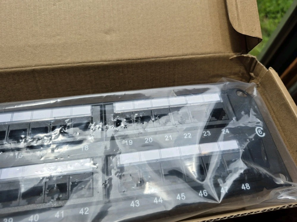 Rapink Patch Panel 48 Port Cat6 10G Support, Network Patch Panel 10 gig
