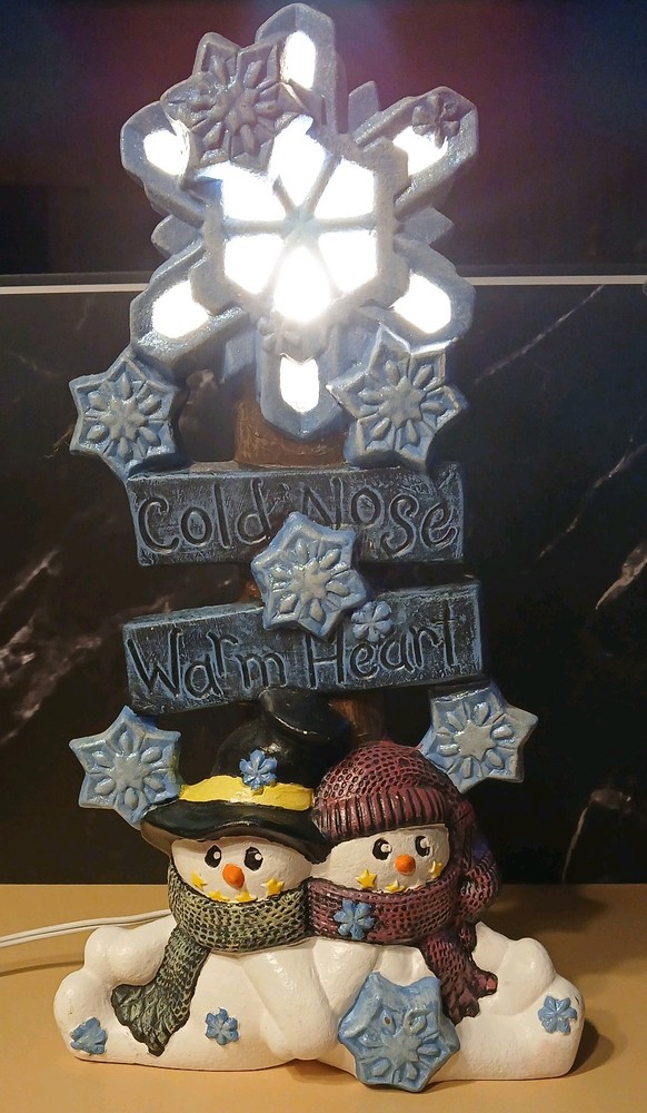 Cold Nose Warm Heart Lighted ceramic Christmas Stack.