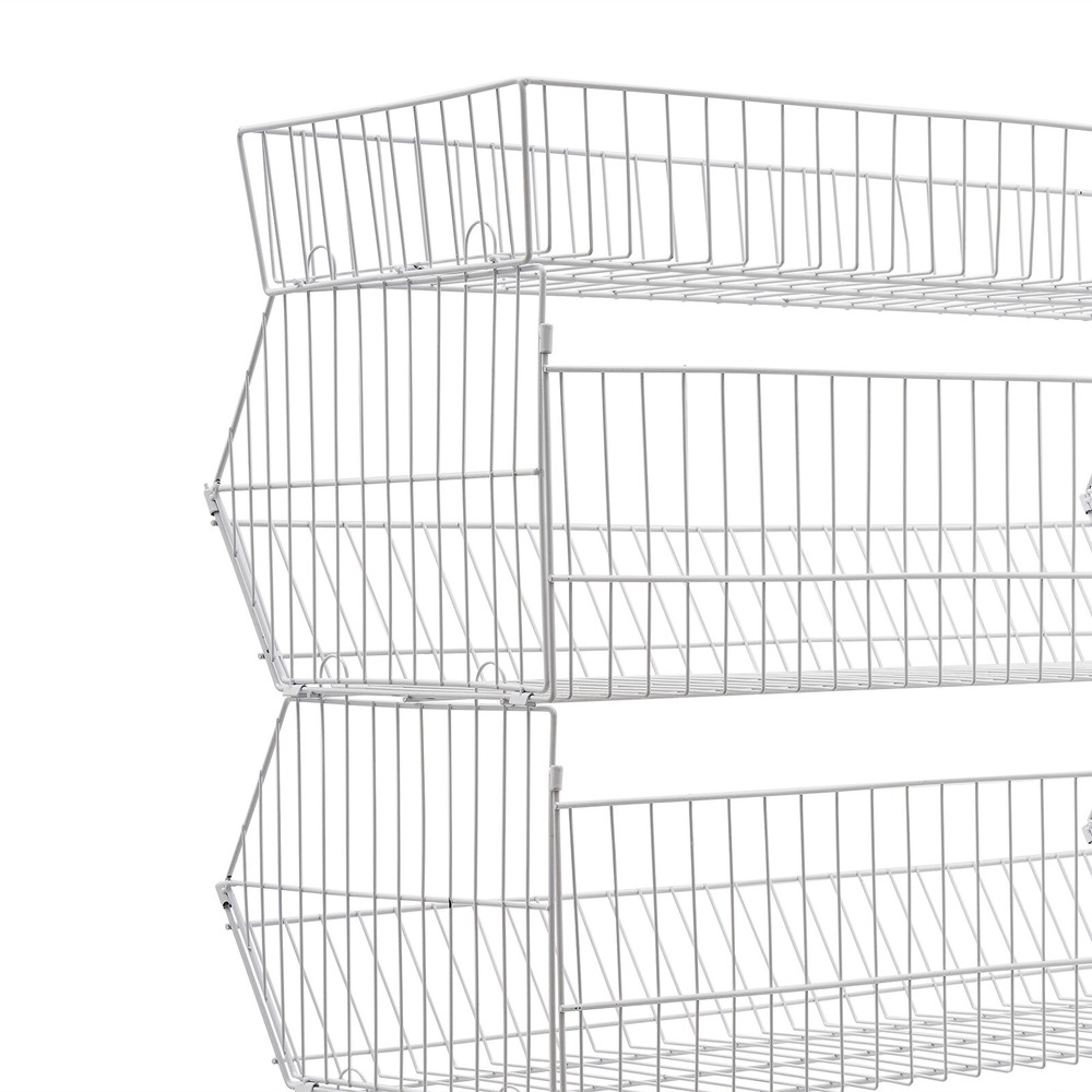 Retail Display Rack Shelf 5Tier White Wire Grid Merchandise Display Shelf US