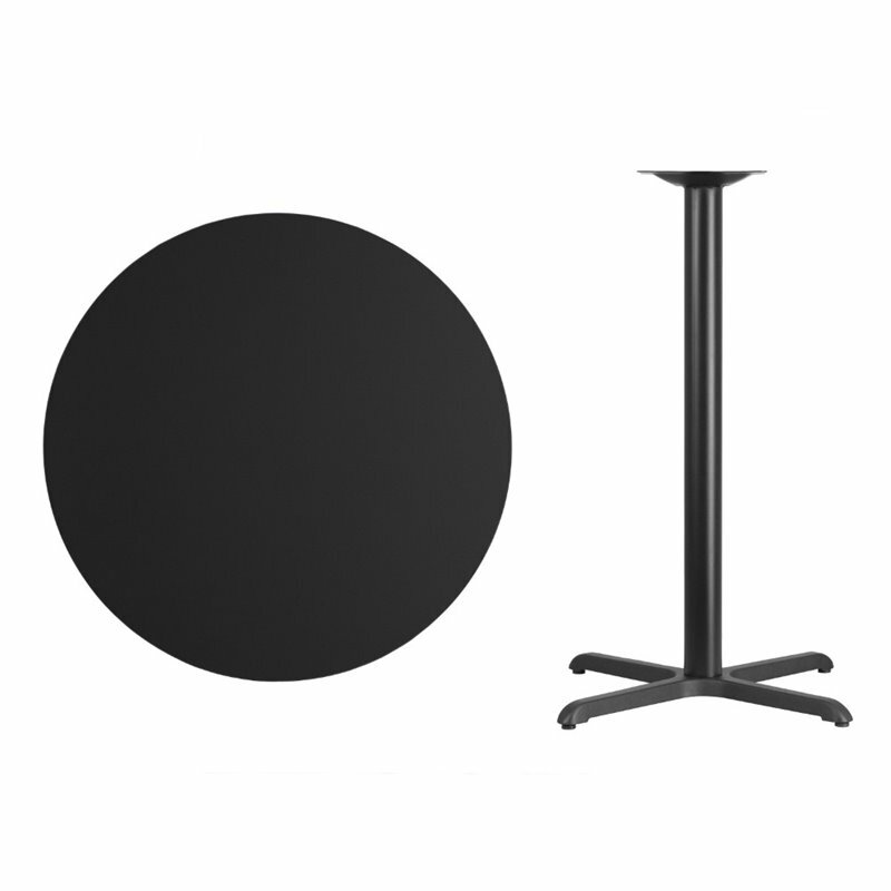 Bowery Hill 36" Round Restaurant Bar Table in Black