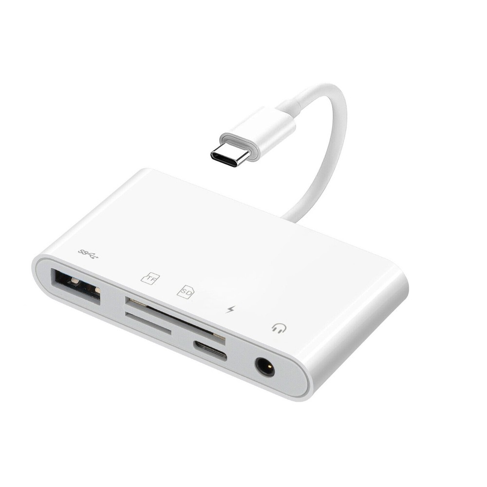 5-IN-1 USB-C Memory Card Reader High-Speed Hub Adapter for Micro SD SDXC CF SDHC