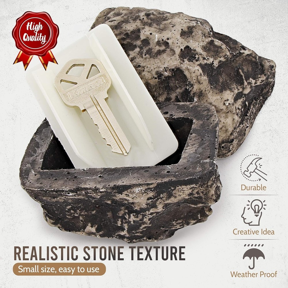 Realistic Poly-Resin Rock Key Holder - The Discreet Solution to Key Security