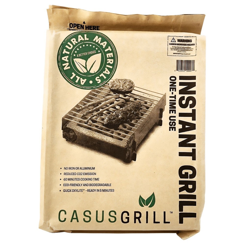 3-PACK: CasusGrill One-Time Use Biodegradable Instant Grill