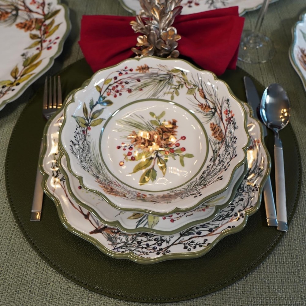 Winter Forest 12 Pc Dinnerware Set, Service for 4