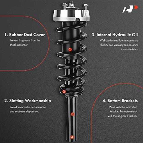 Front Pair (2) Complete Strut & Coil Spring Assembly Compatible with BMW X5