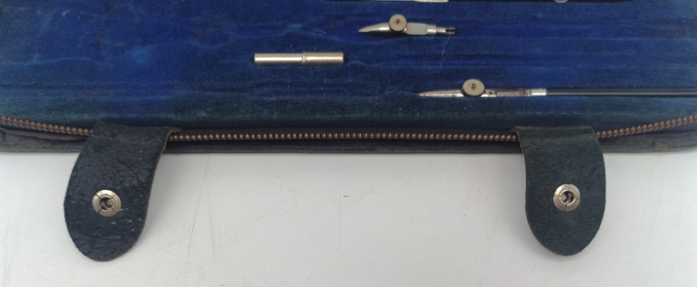 Vintage Schneider Drafting Set Germany Not Complete - Comes with leather case
