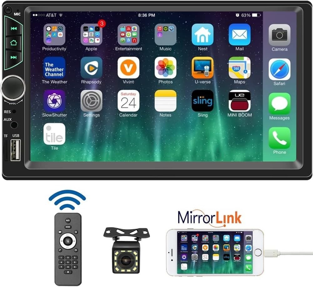 Advanced 7-Inch Touchscreen Car Stereo with AUX Input & Remote Control Features